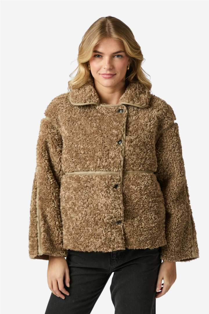 Castor Faux Fur Jacket Taupe