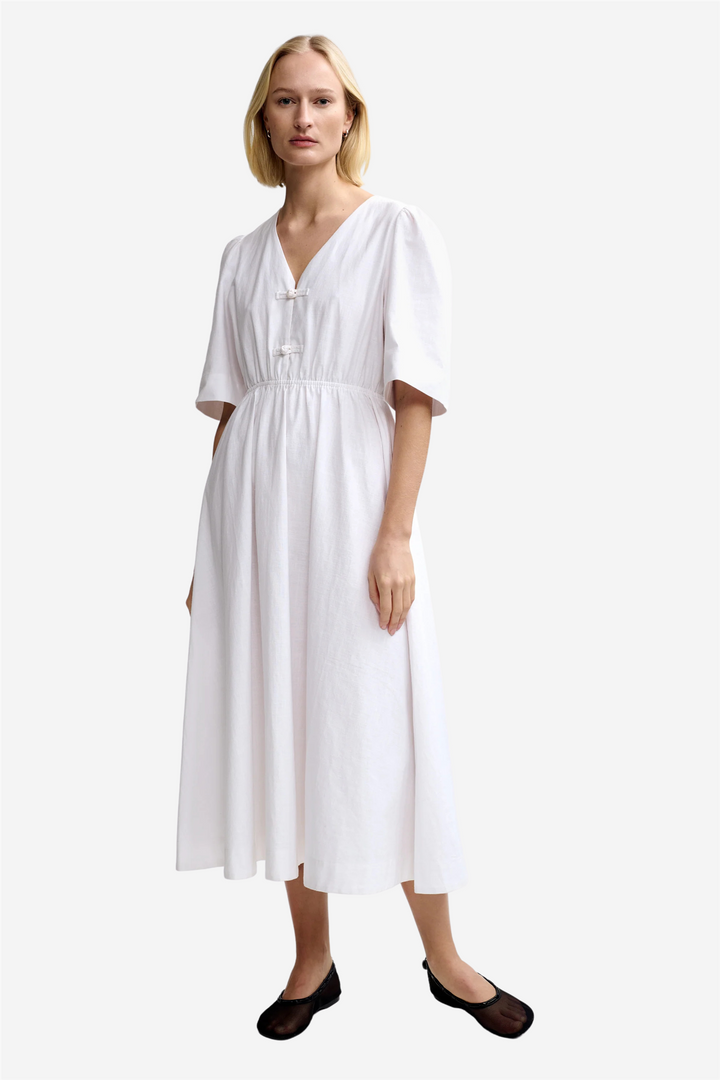 Monica Linen Dress White