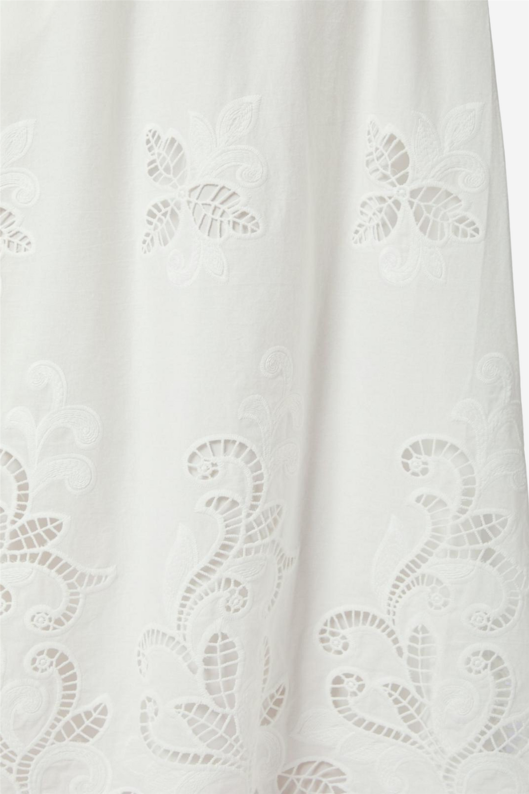 Yara Long Embroidery Skirt White