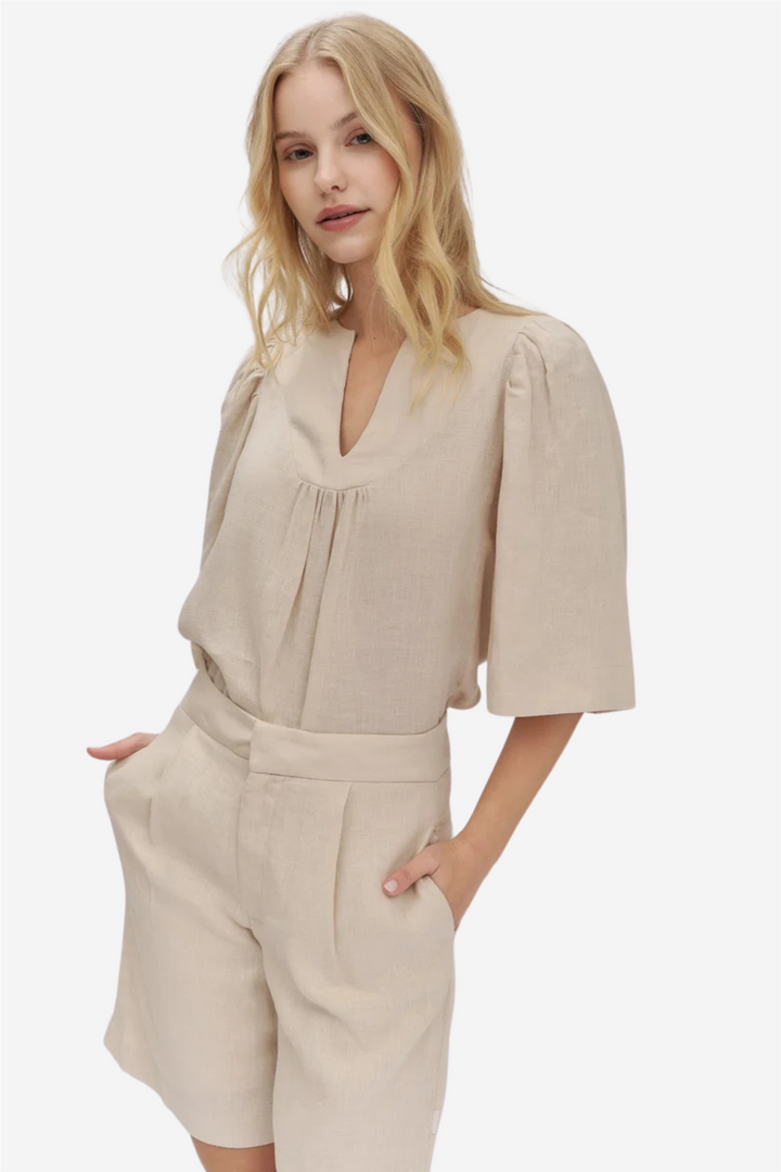 Fie Linen Shorts Beige