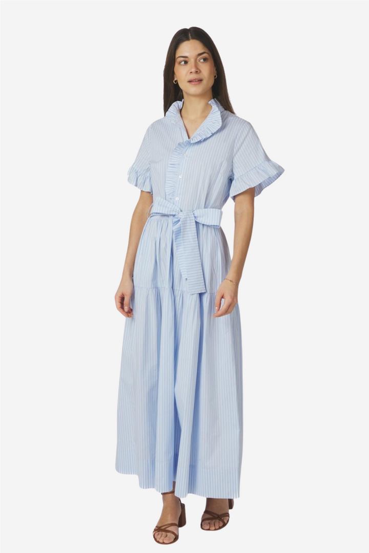 Nellie Soft Stripe Dress Light Blue