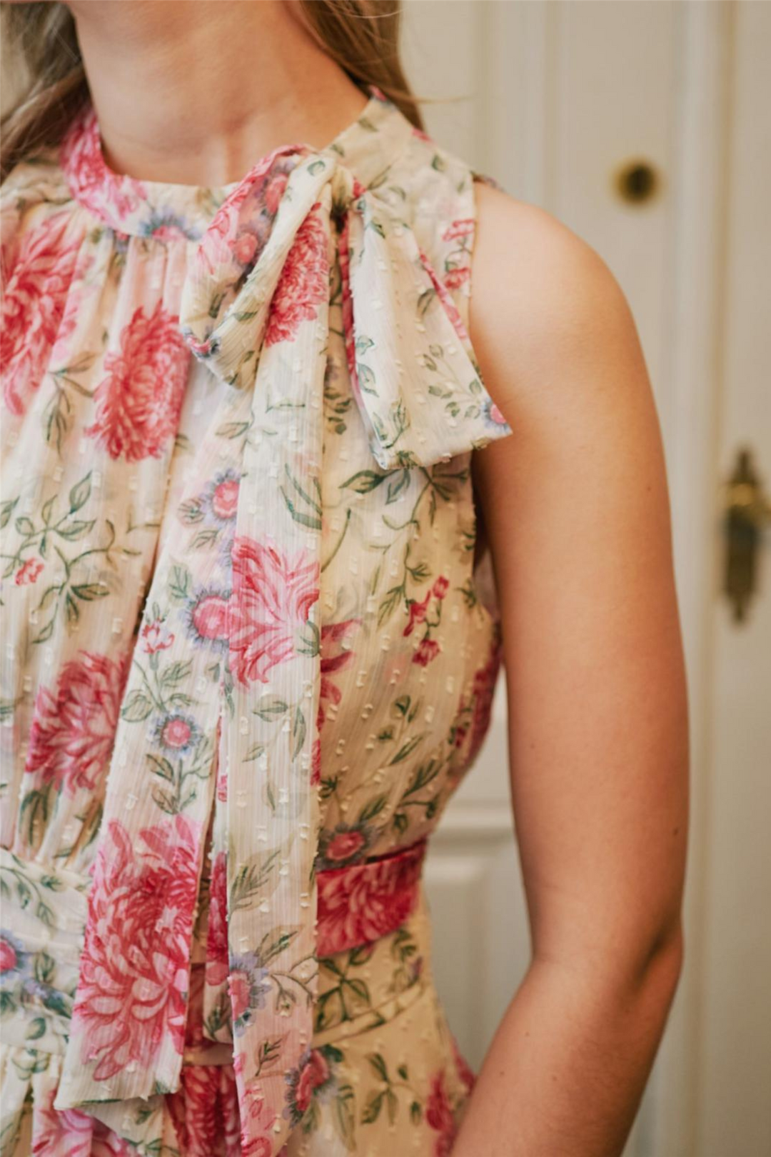 Marli Big Flower Dress Creme