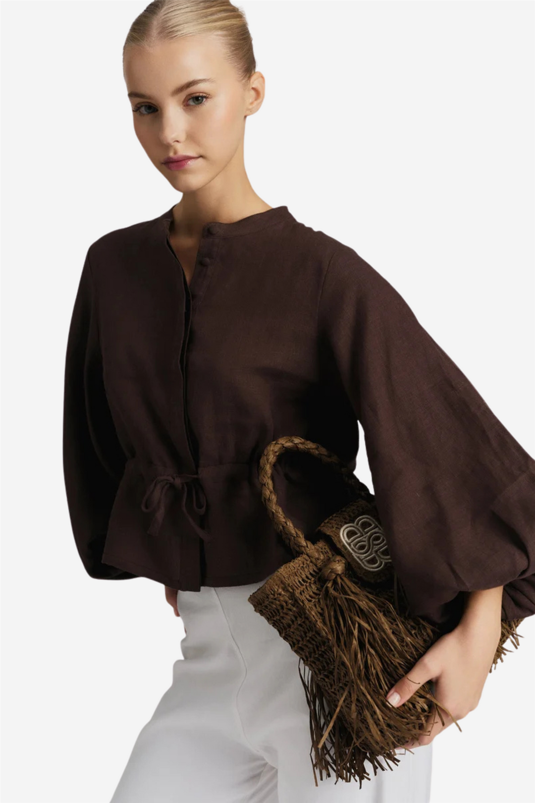 Camille Linen Shirt Dark Brown