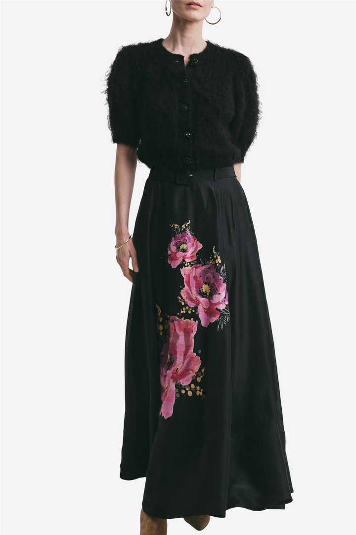 Hairy Knit Puffed Jacket Black
