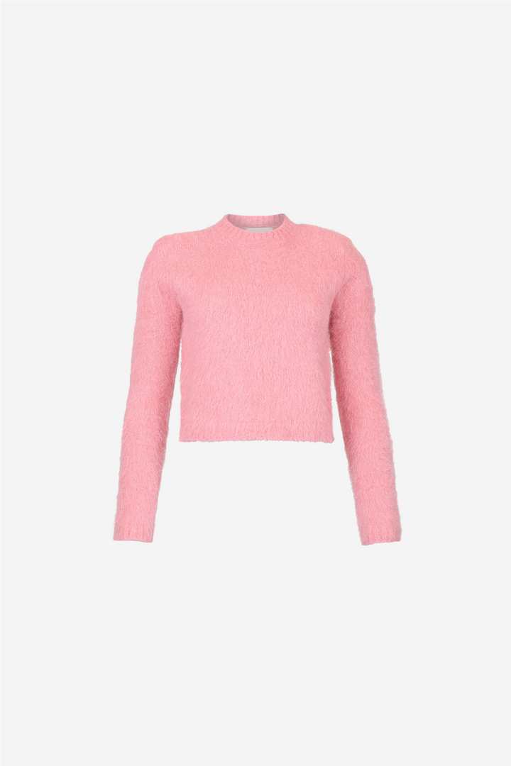 Hairy Knit Sweater Pink