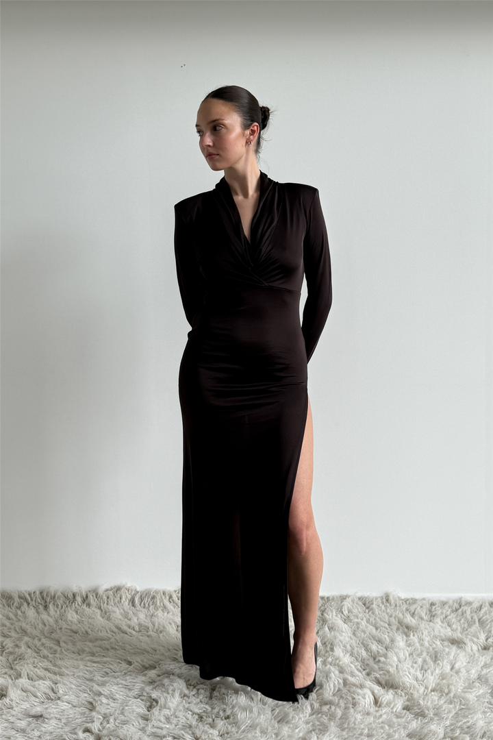 Midnight dress long Brown