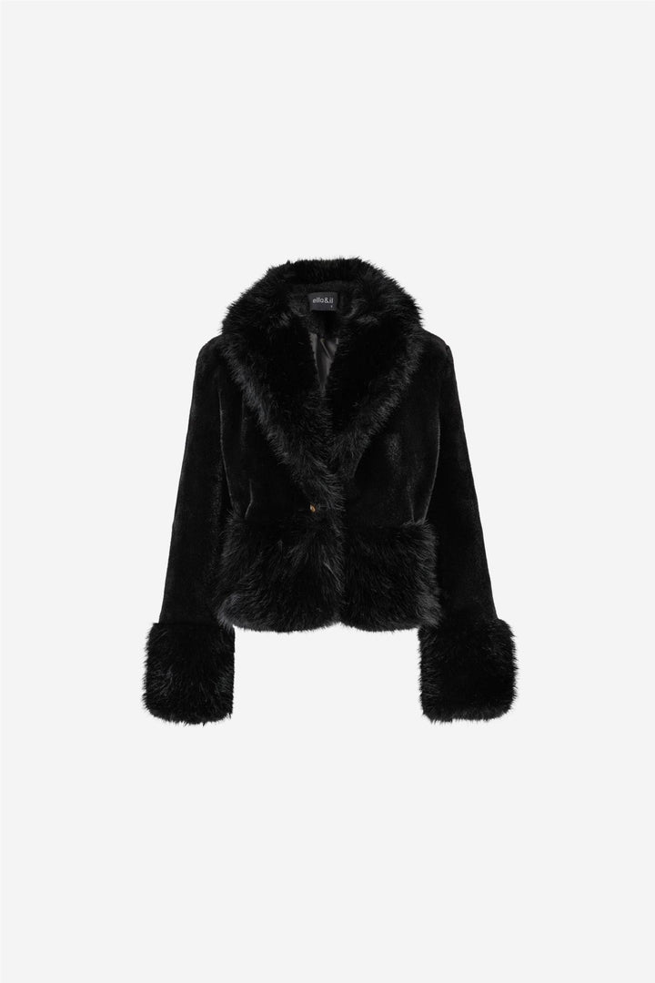 Adina fake fur jacket Black