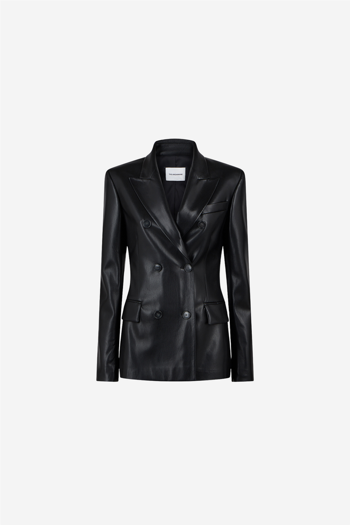 Shannon Bouble Breast Fitted Blazer Black
