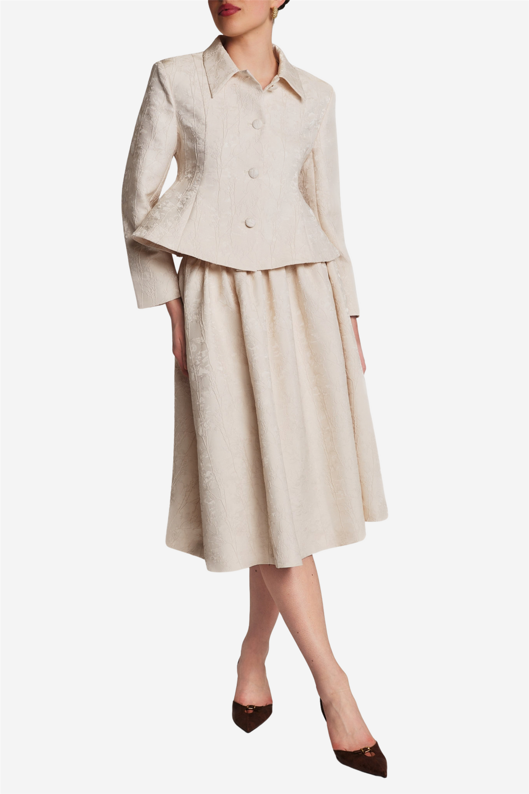 Brocade Blazer Vintage White