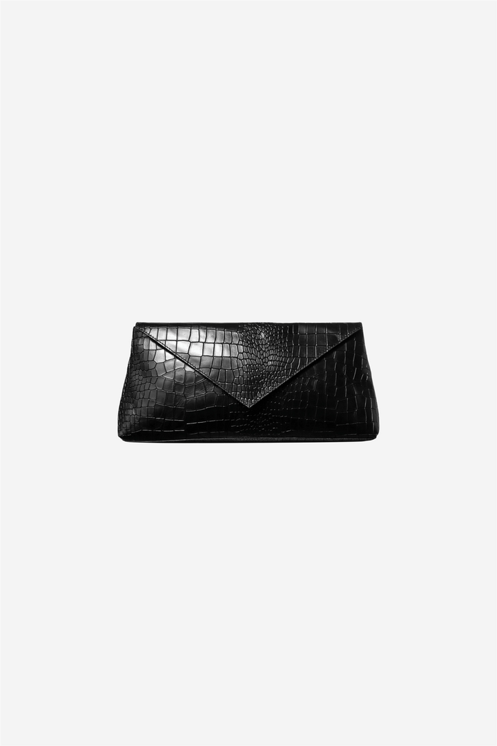 Onyx Clucth Black Croc