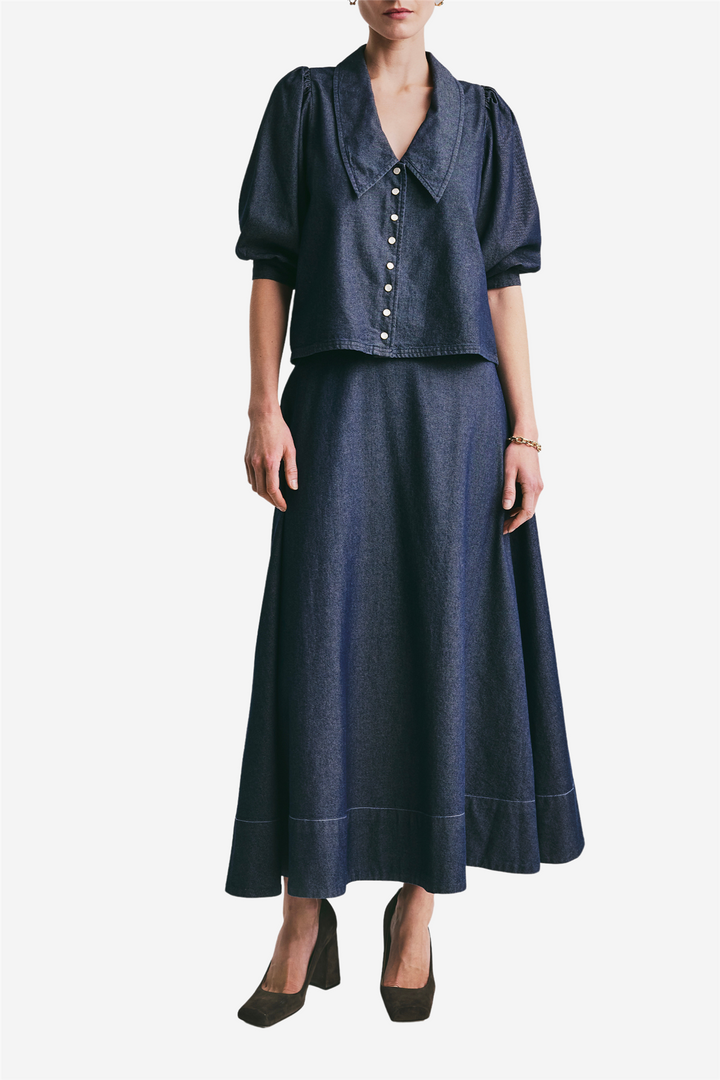 Denim Top Dark Blue