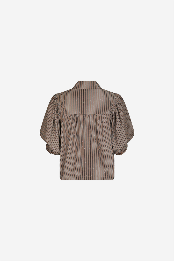 Etta Soft Stripe Stone Shirt Brown
