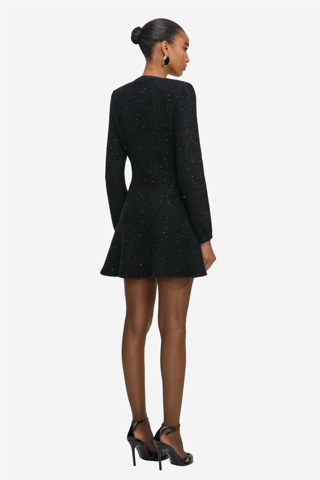 Black Sequin Knit Mini Dress