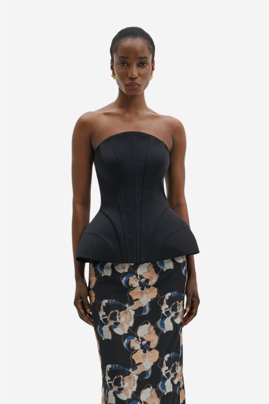 Bellina Sculpted Corset Top Black