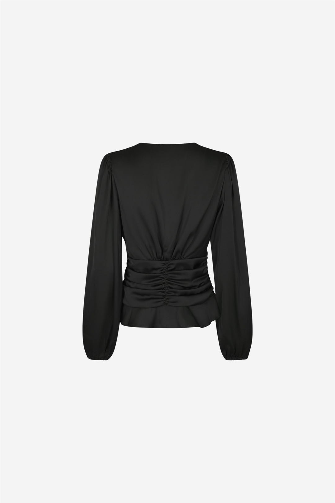 Pascal Drapy Satin Blouse Black