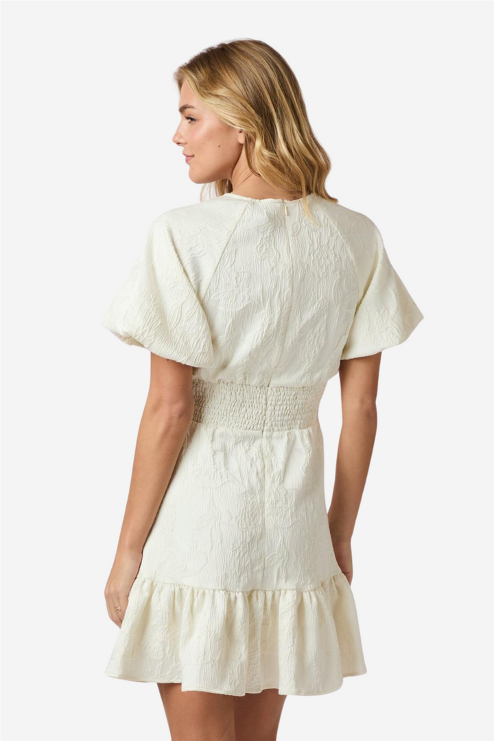 Sulli Jacquard Dress Creme