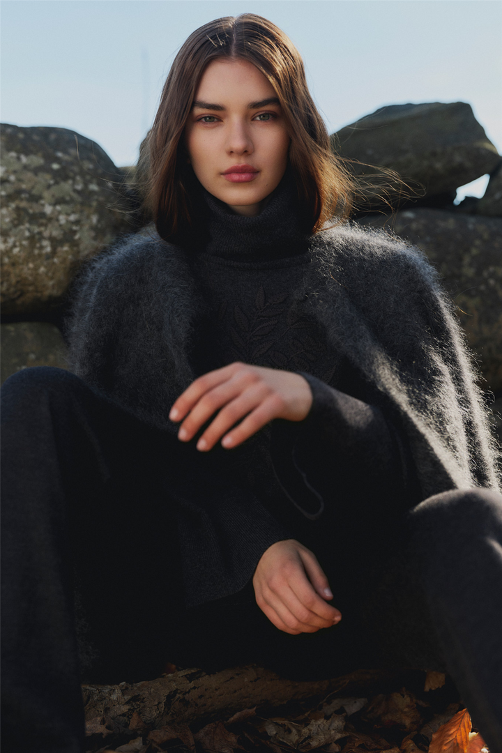 Amelia Chunky Cardigan Charcoal