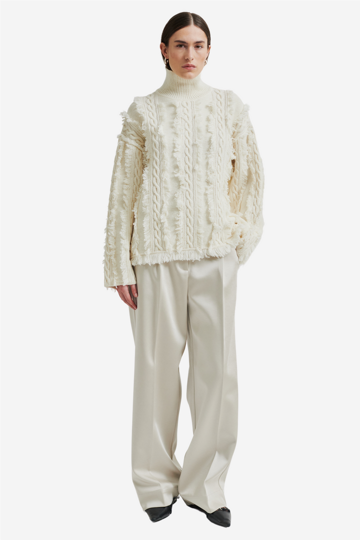 Authentic Knit T-Neck Eggnog