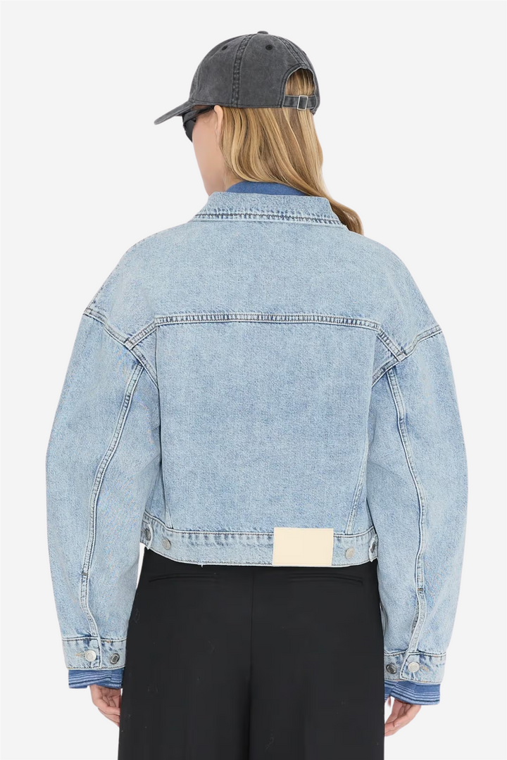 Cropped Denim Jacket Blue Washed