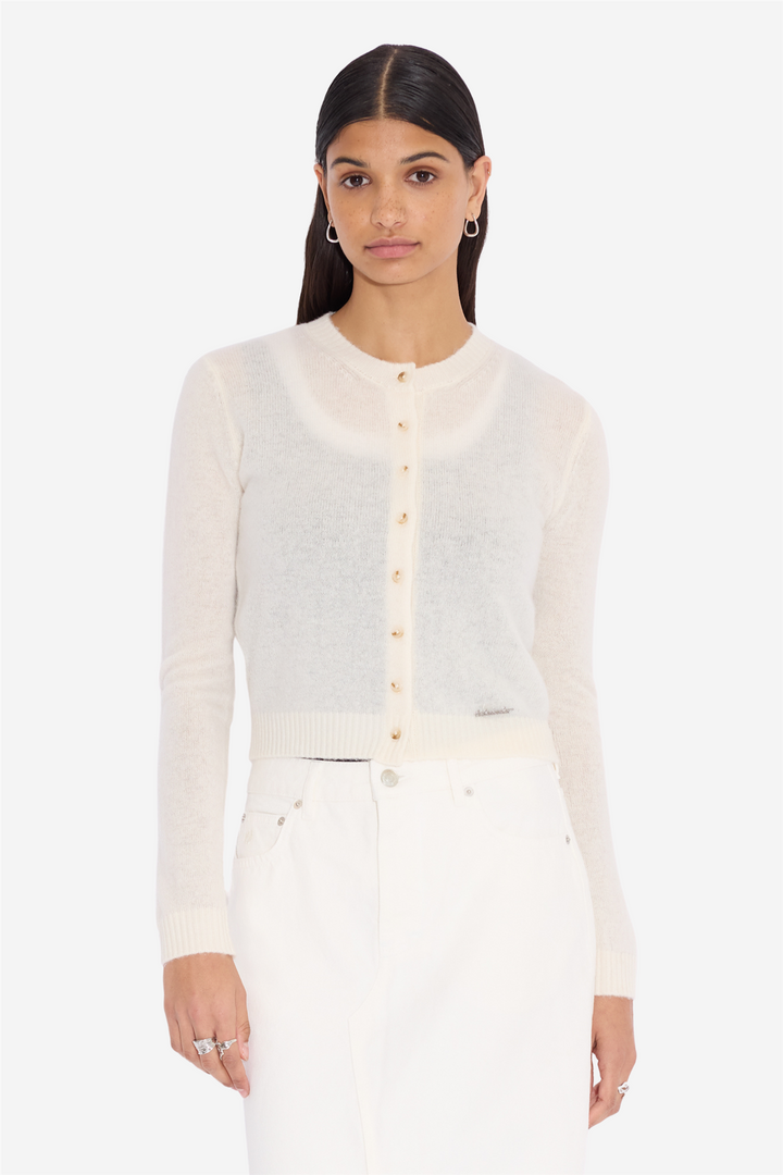 W. Cashmere Cardigan Ecru