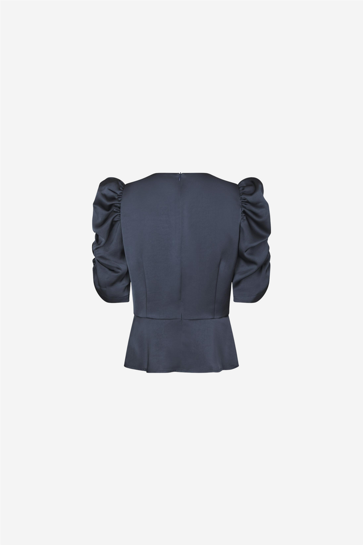 Ben Heavy Sateen Blouse Midnight Blue