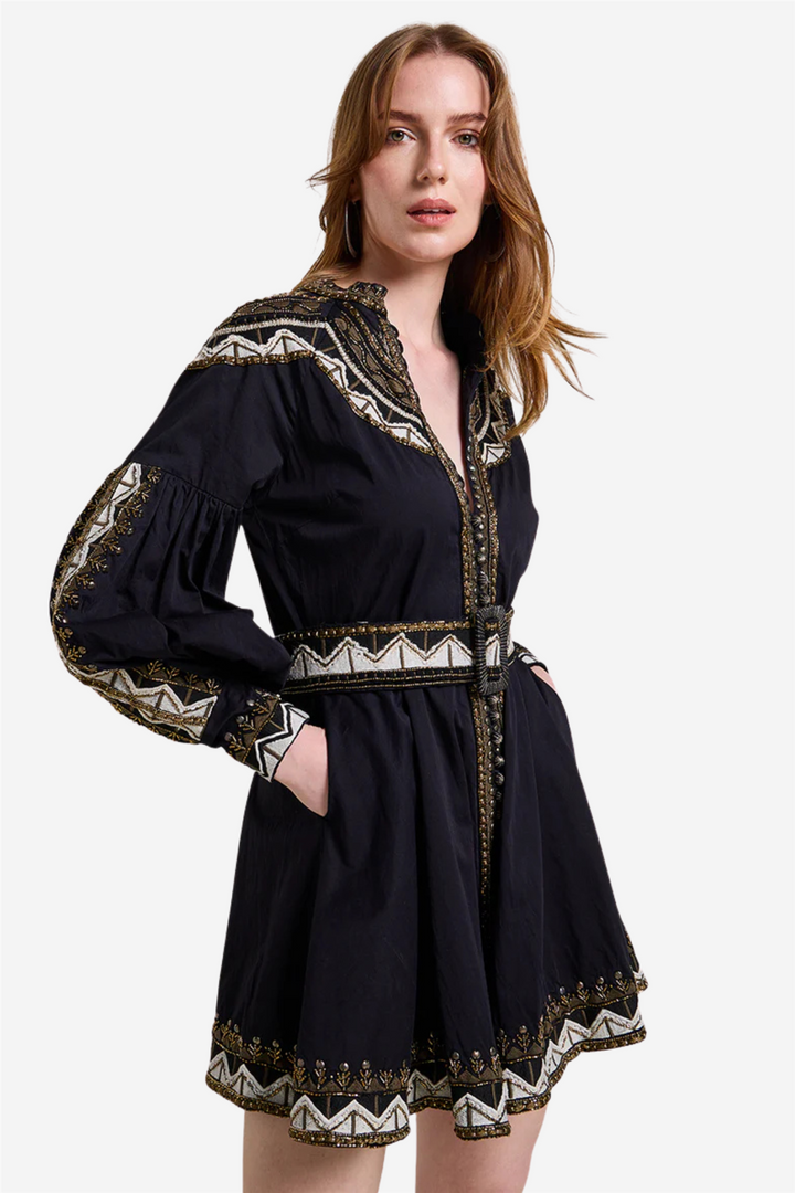 Renaissance Mini Dress Onyx Black