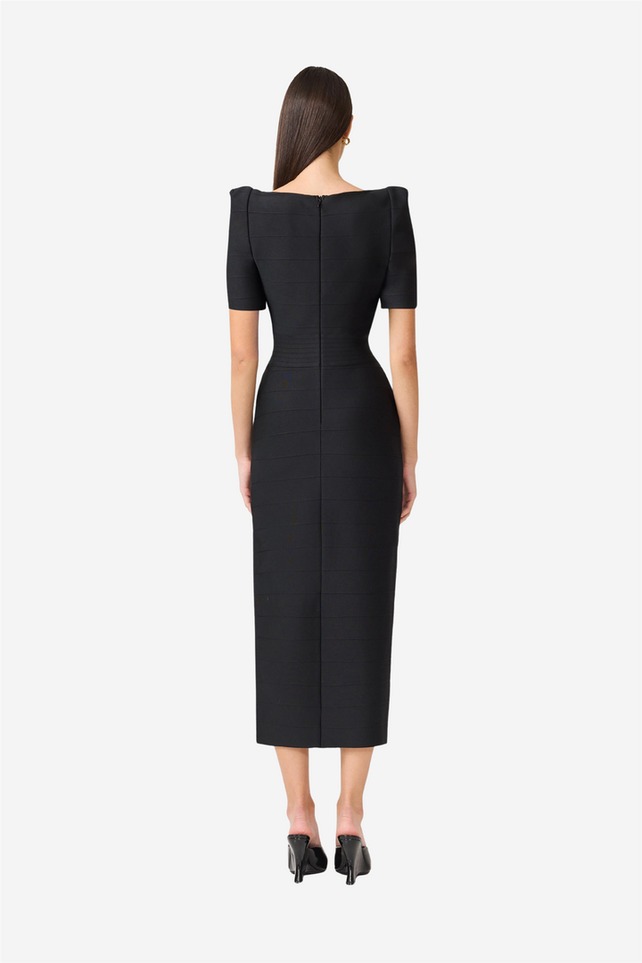 Ninette Square Neck Column Maxi Dress Black