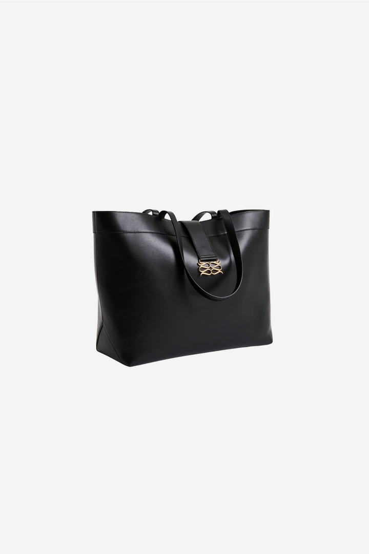 Monogram Grand Leather Tote Black