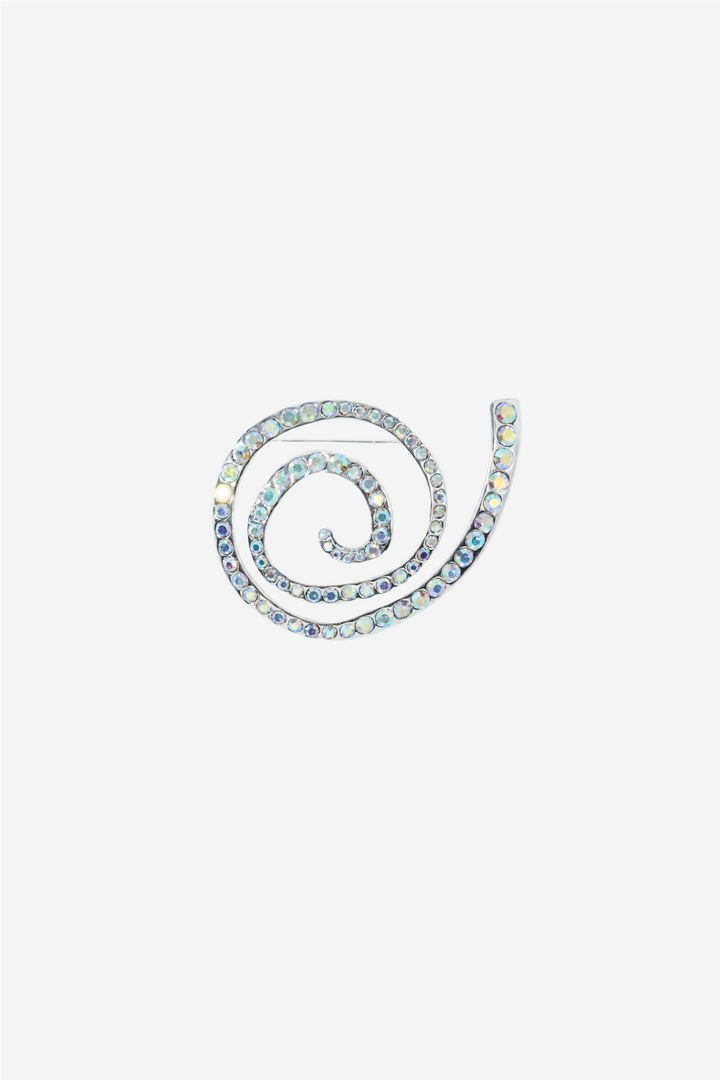 Diamond Dahlia Brooch Silver