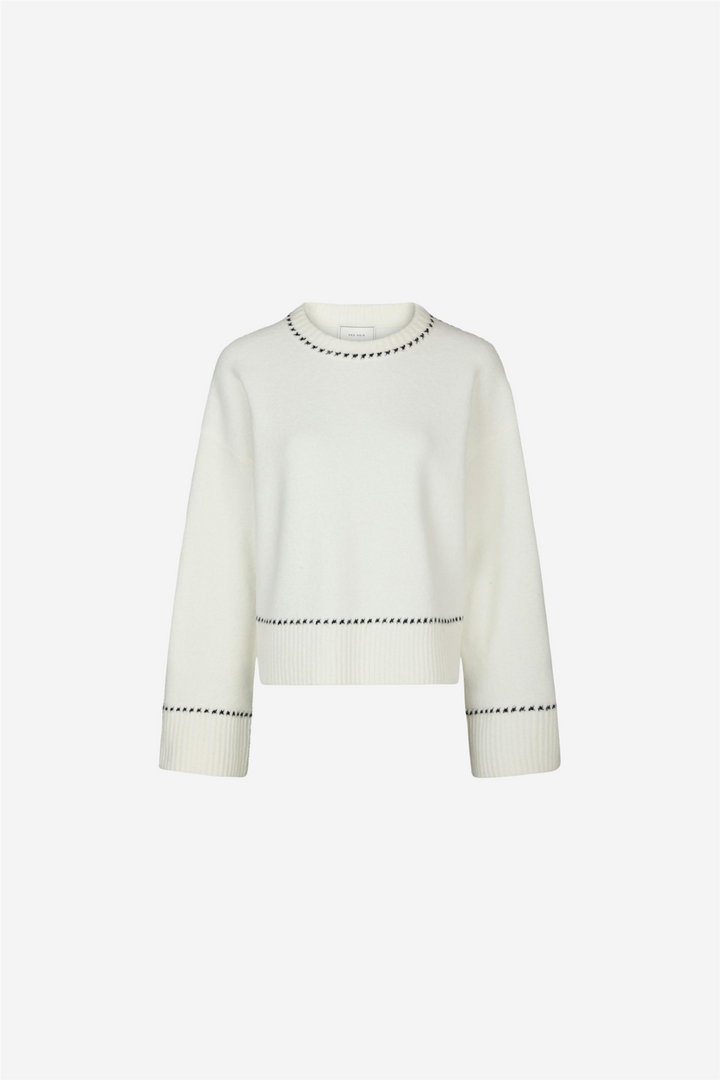 Roeme Knit Stitch Blouse Off White