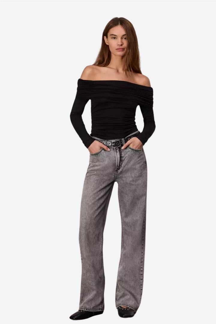 Featherweight Logan Mid-Rise Wide Leg