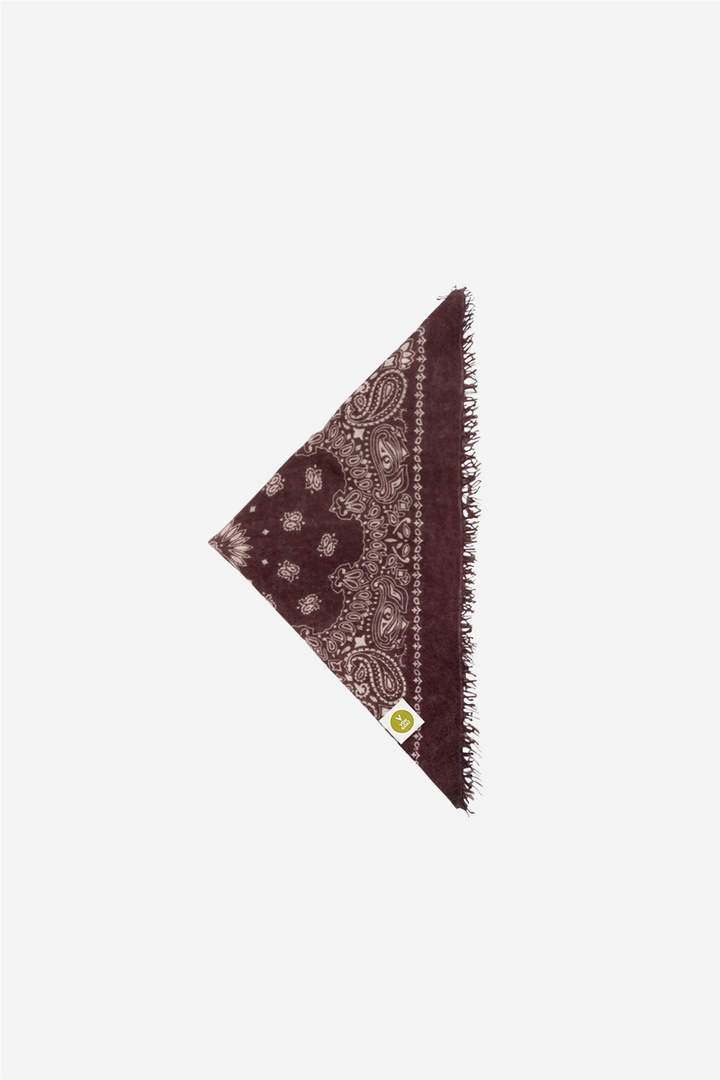 Bandana Calvina Paisley With Frings Burgundy And White