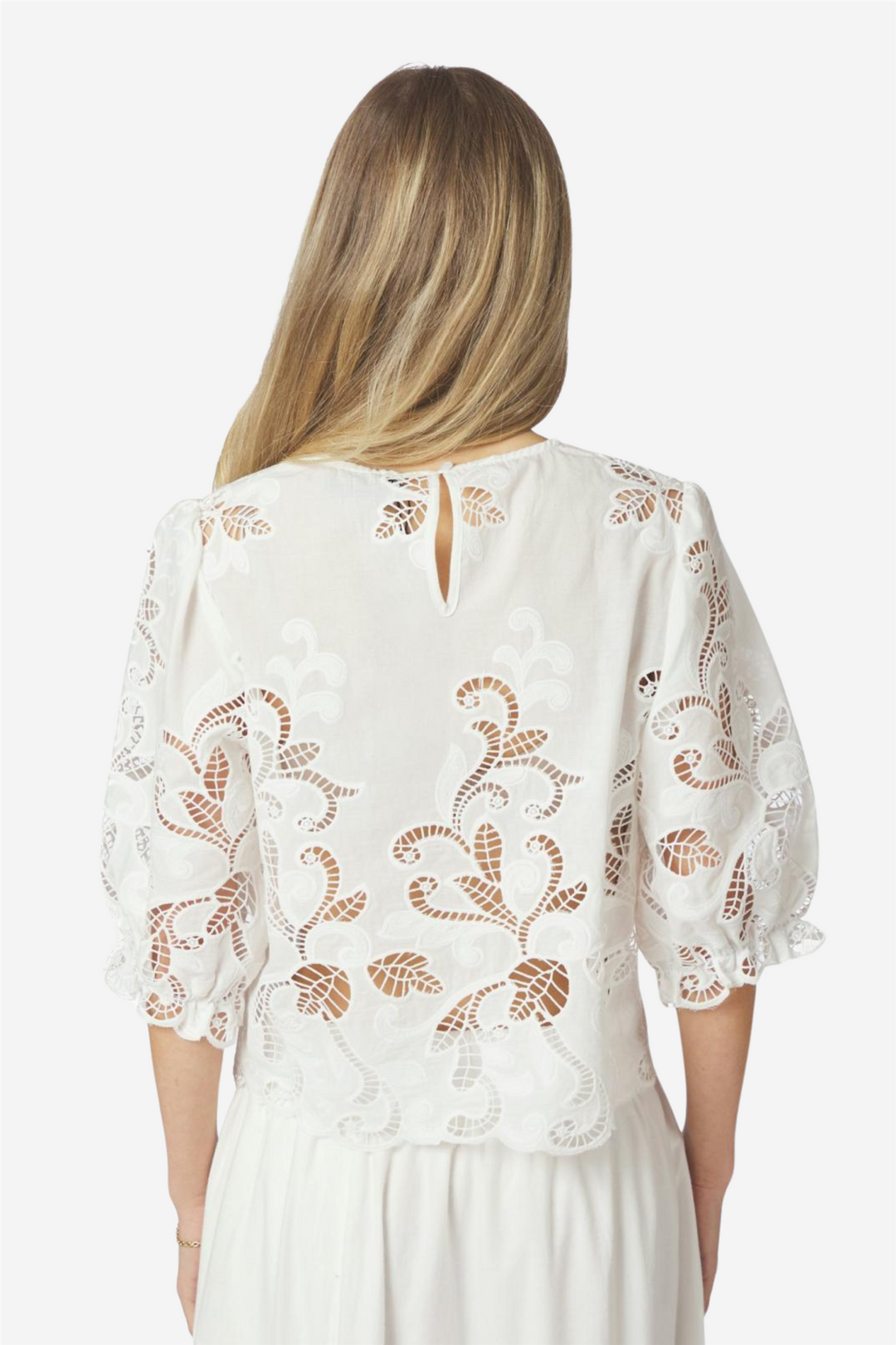Fia Embroidery Blouse White