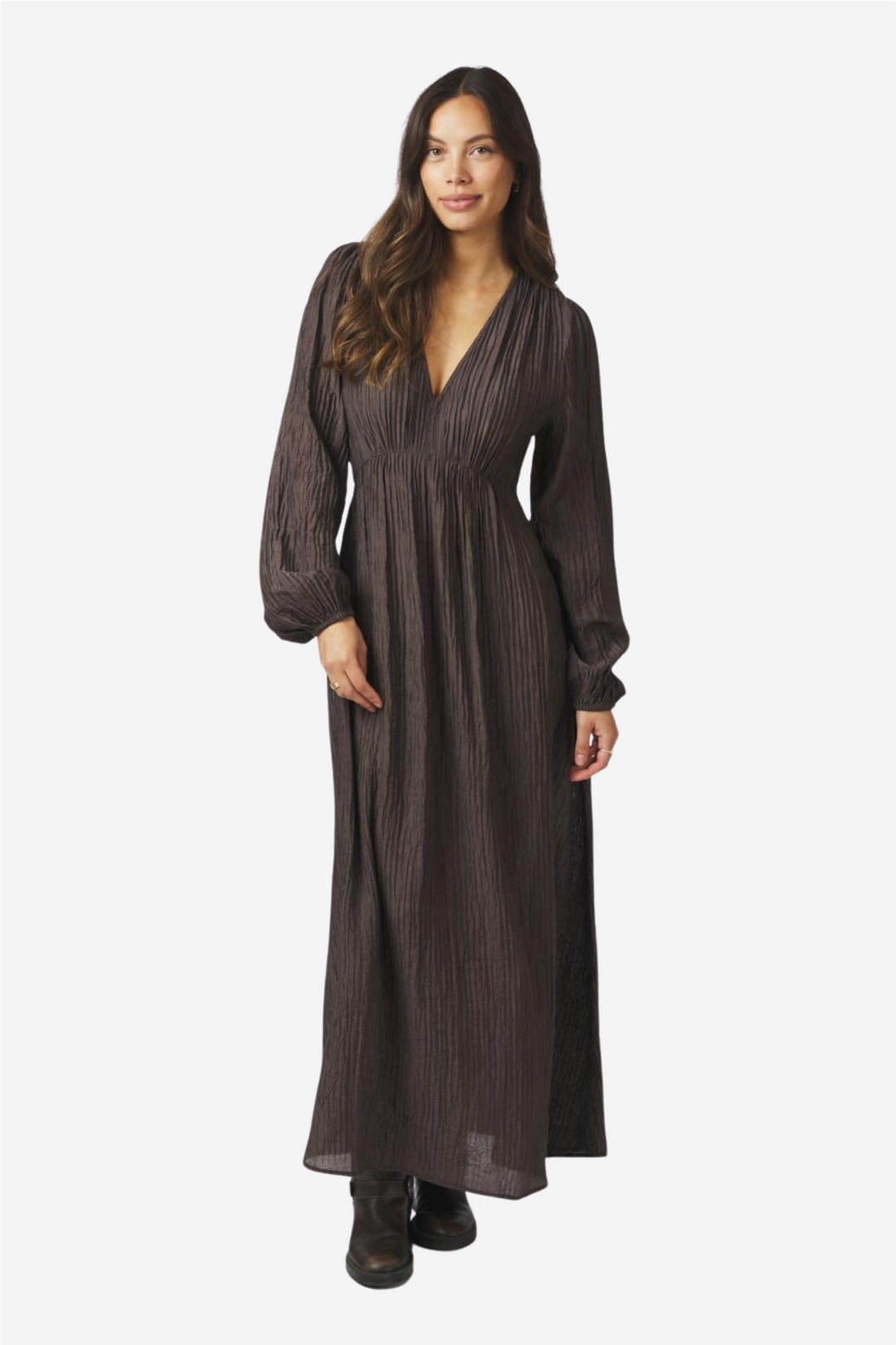 Silfi Crepe Dress Dark Brown