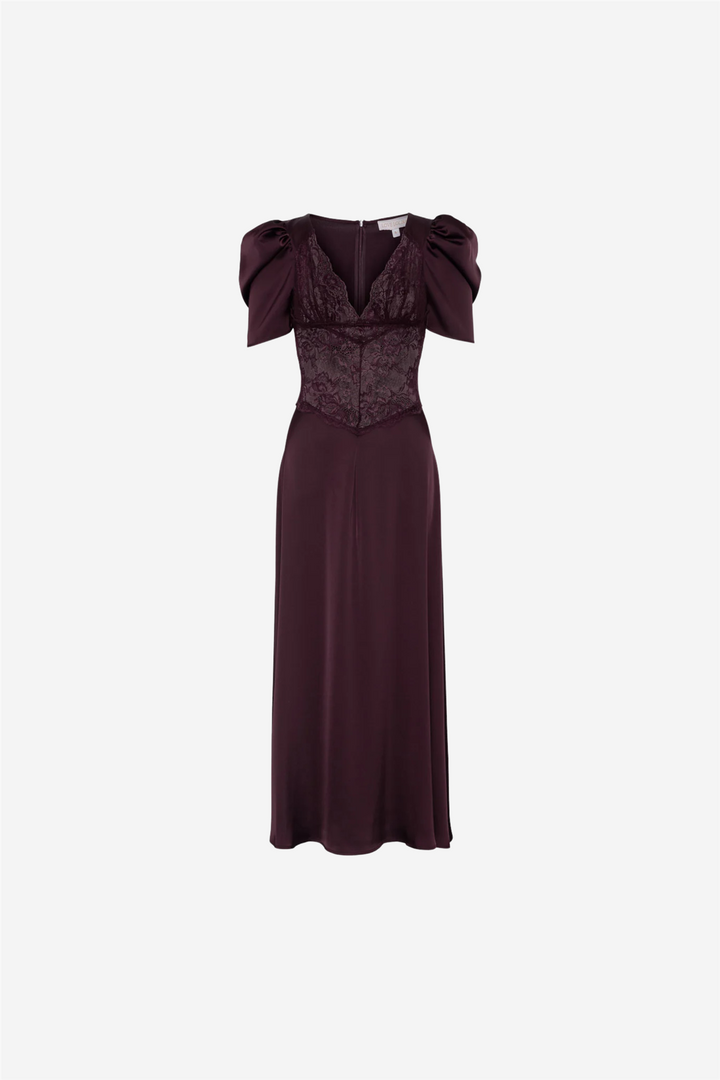 Francis Lace Midi Dress Burgundy
