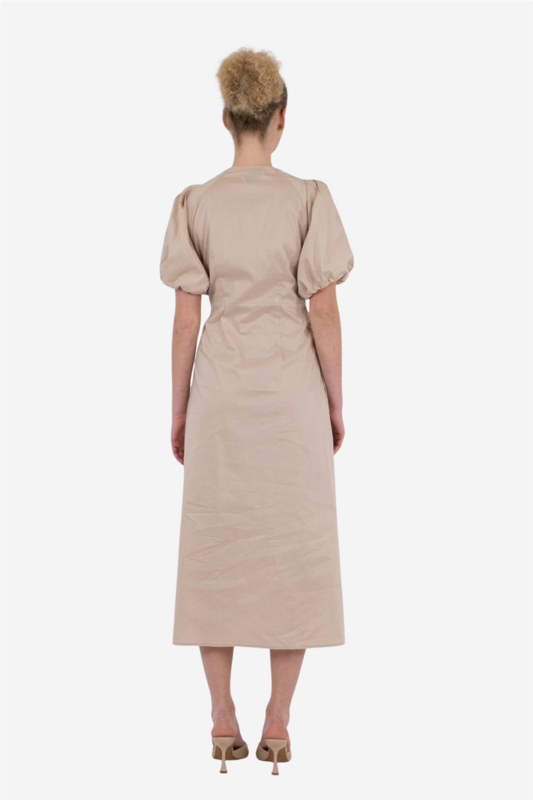 Illana Poplin Dress Dark Sand