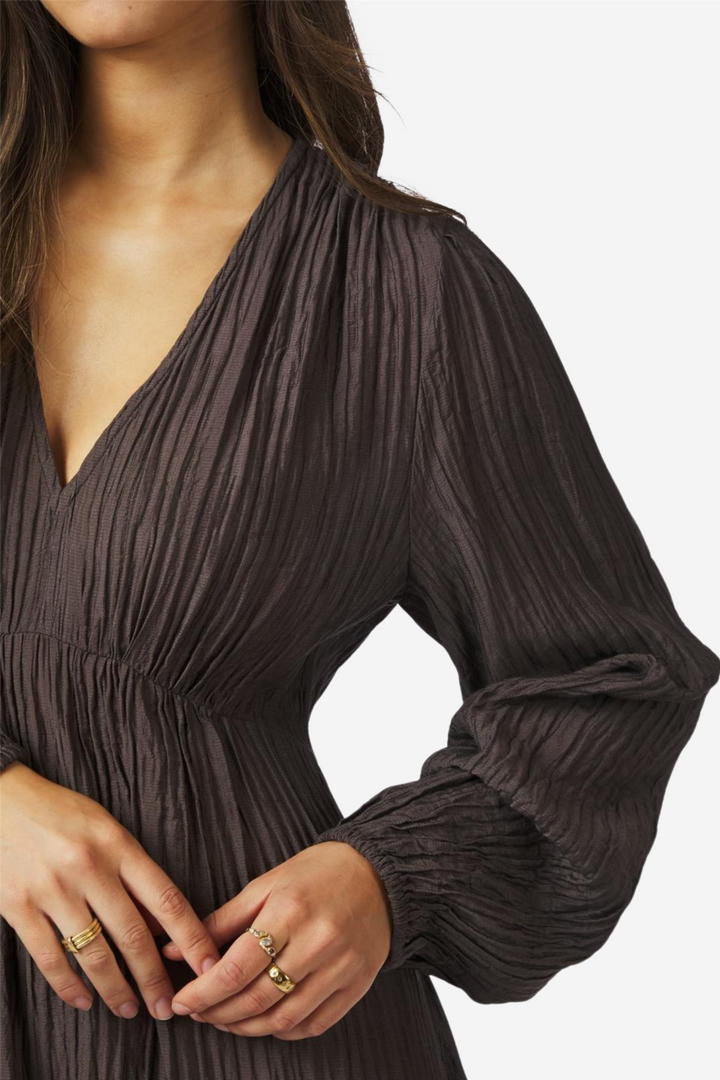 Silfi Crepe Dress Dark Brown