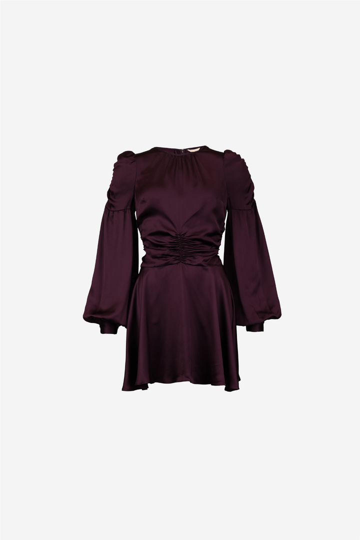 Satin Mini Dress Burgundy