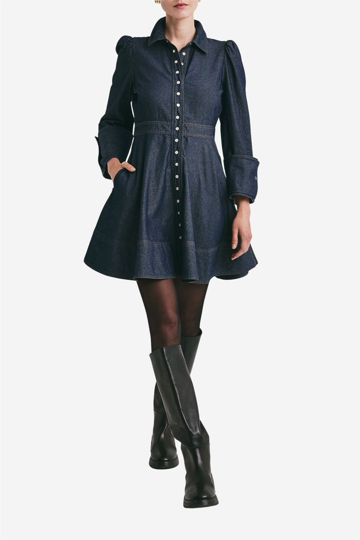 Denim Mini Dress Dark Blue