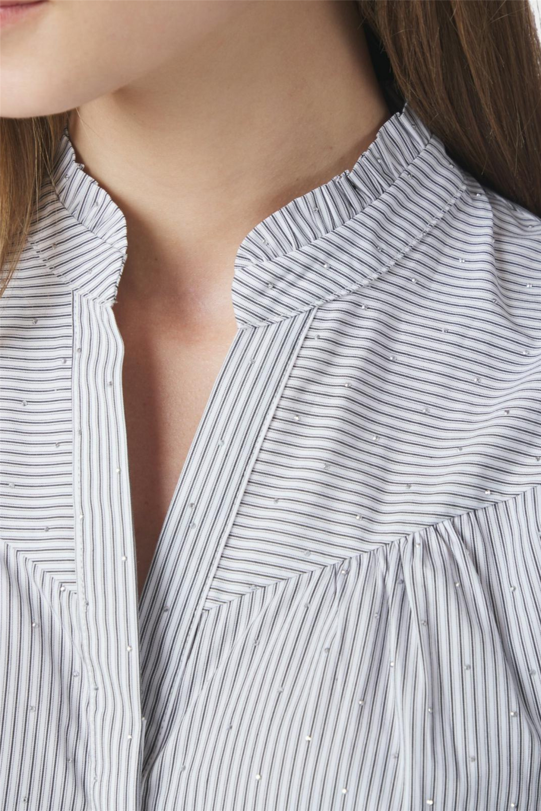 Astrida Stripe Stone Shirt Blouse