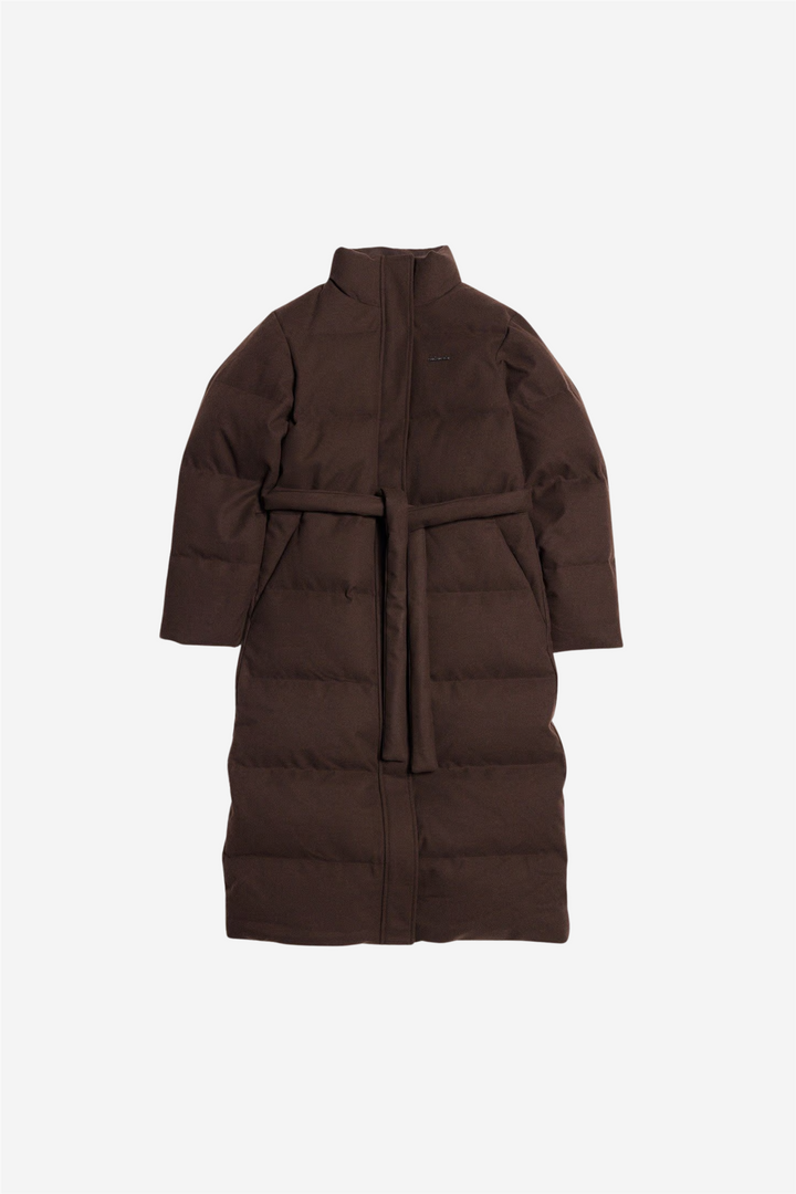 W Tech Wool Down Coat Dark Brown