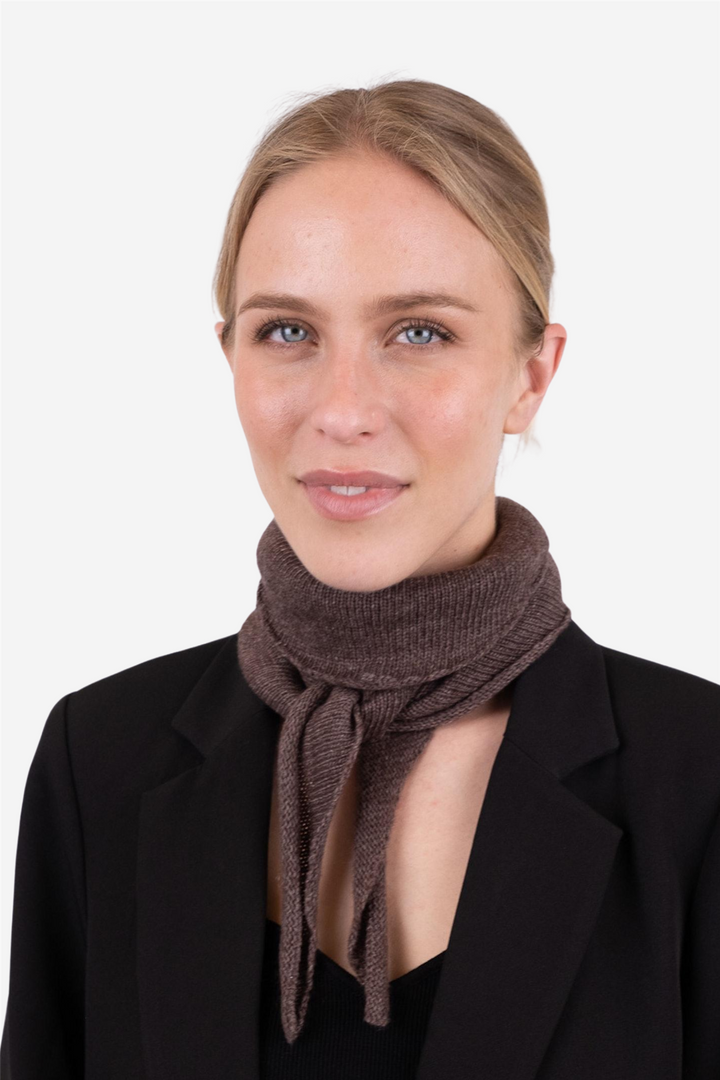Misty Knit Scarf Dark Brown