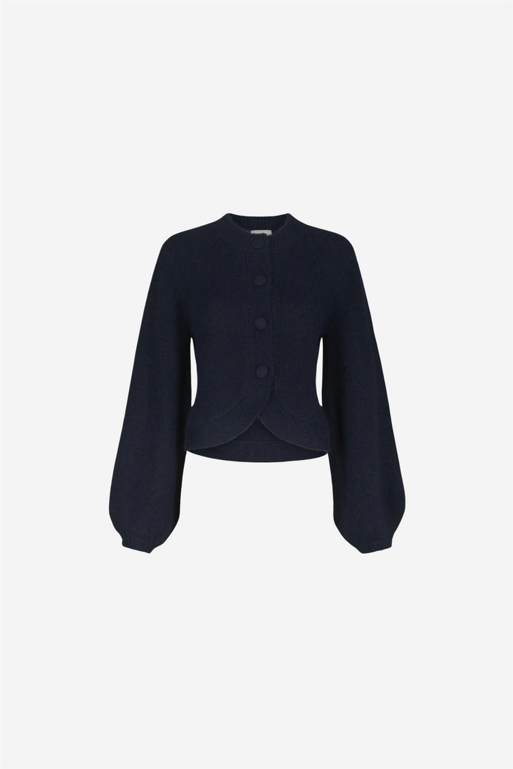 Gio Fluffy Knit Cardigan Navy