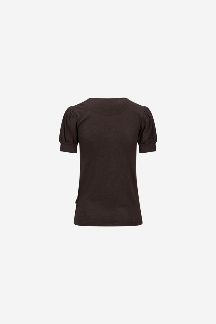 Madeleine Linen Tee Dark Brown