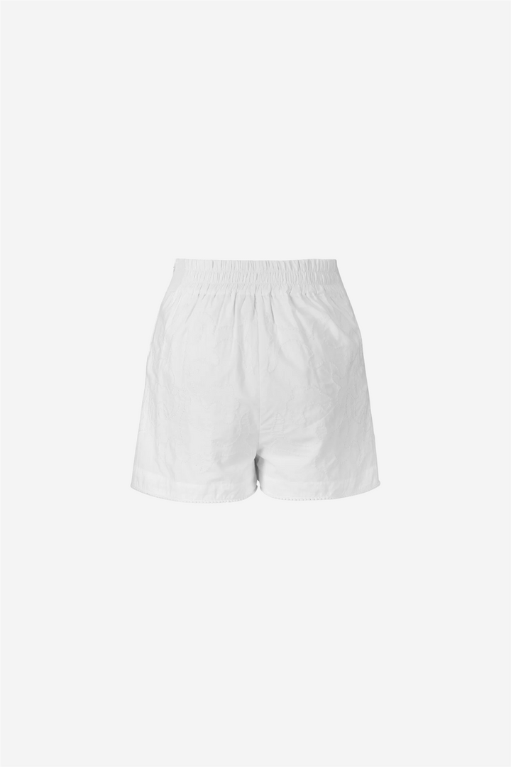 Leila Embroidery Shorts White