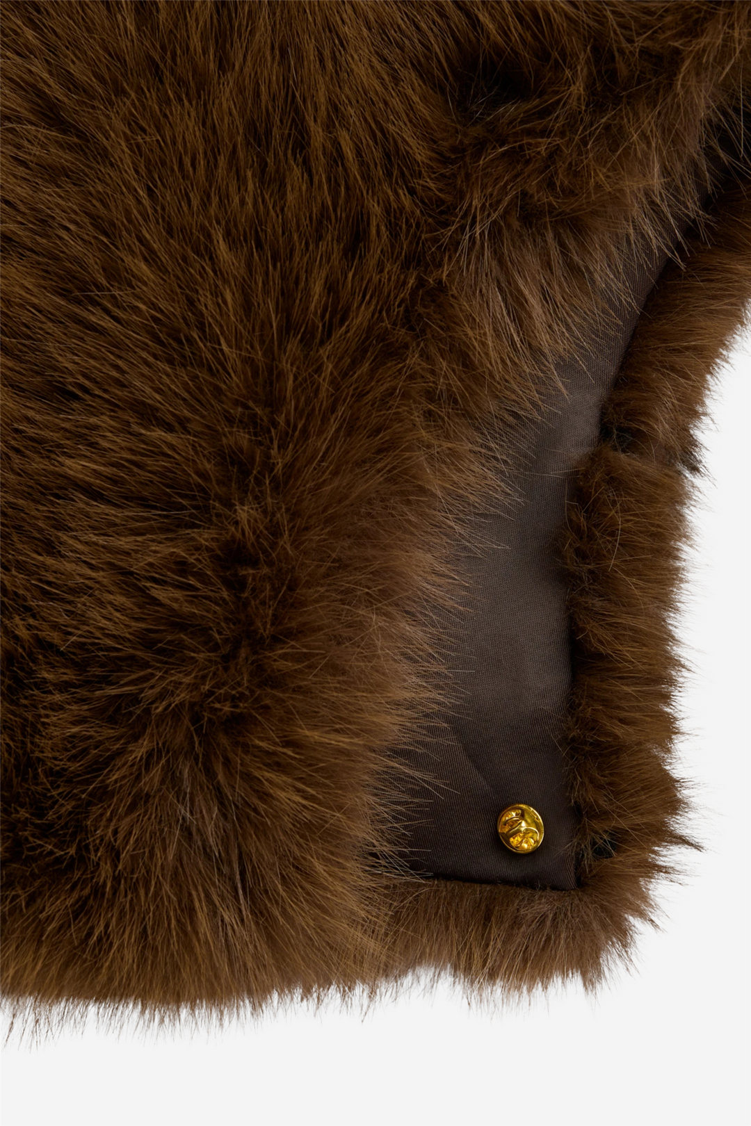 Dina Fake Fur Collar Brown