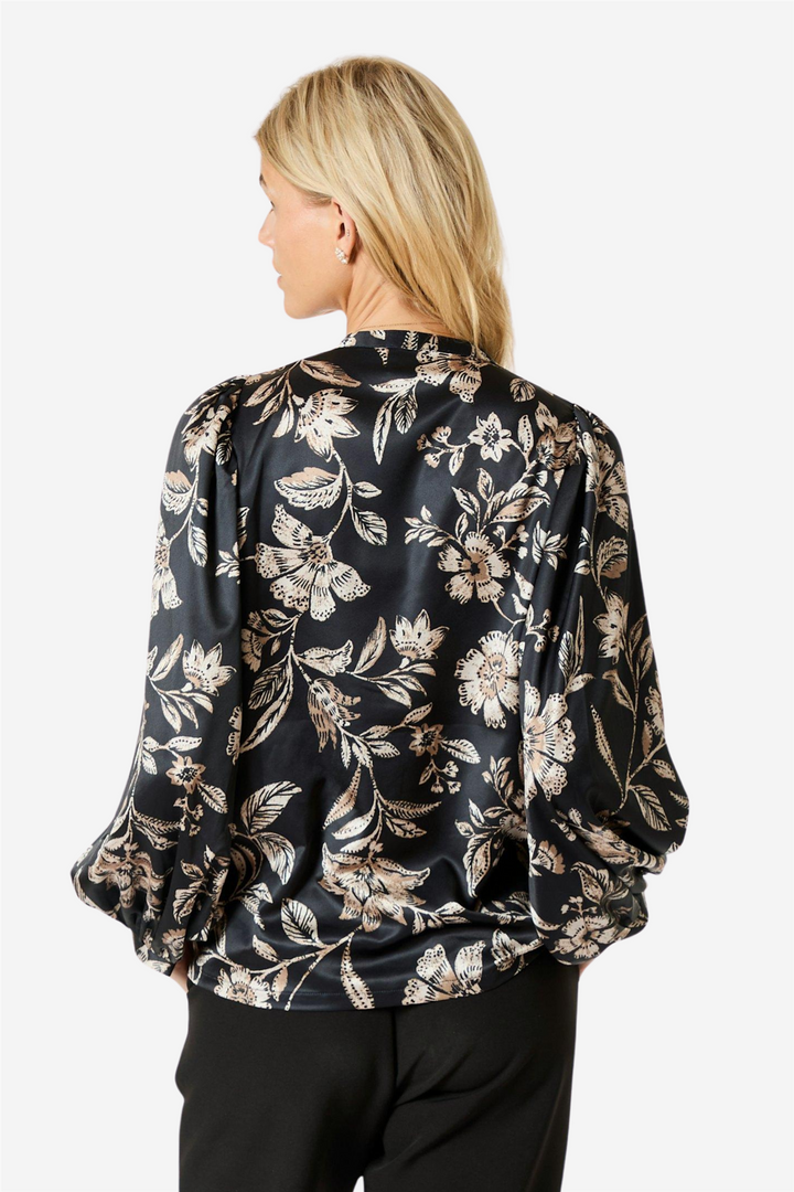 Nani Canvas Flower Bloouse Dark Navy
