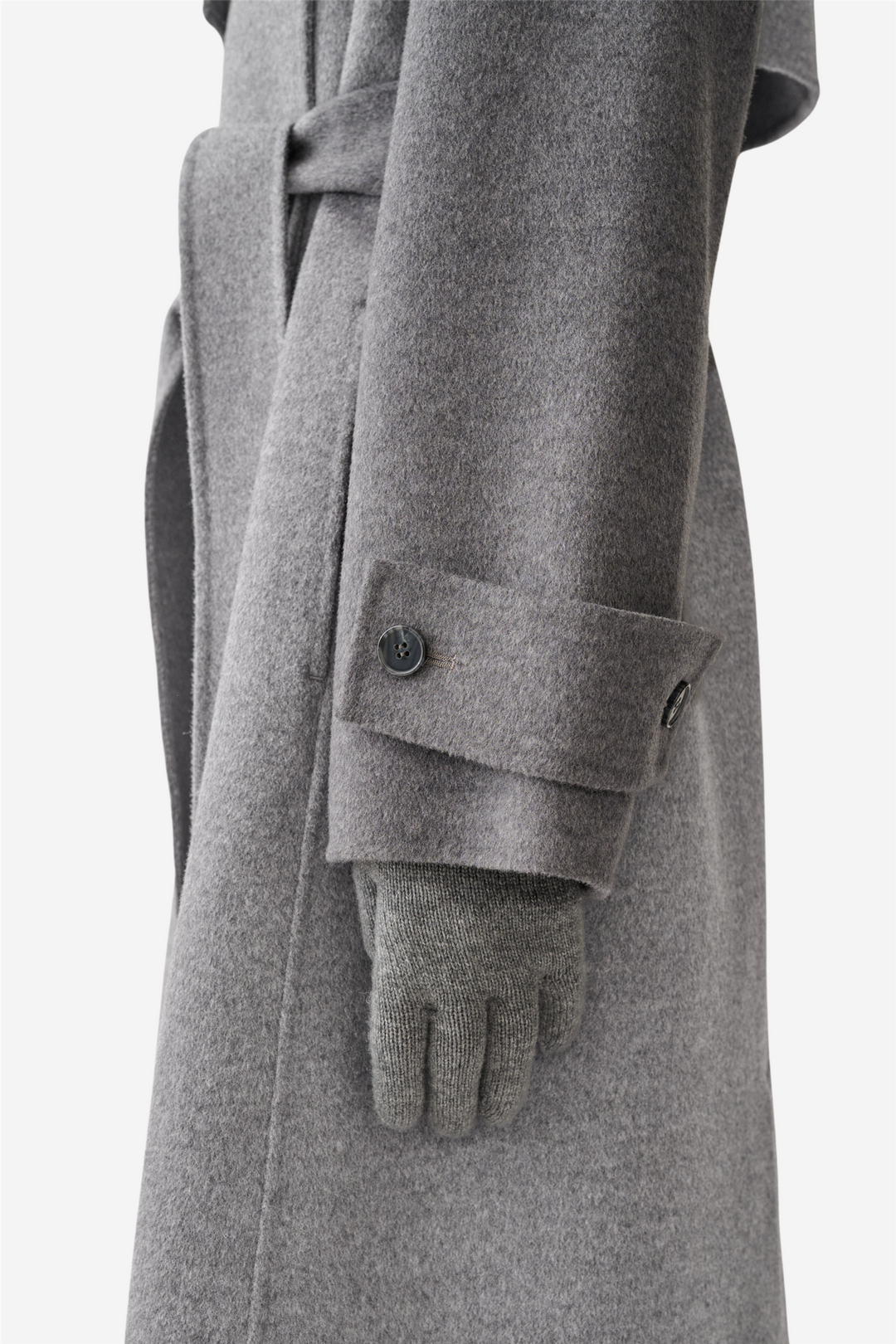 Knitted Wool Gloves Gray Melange