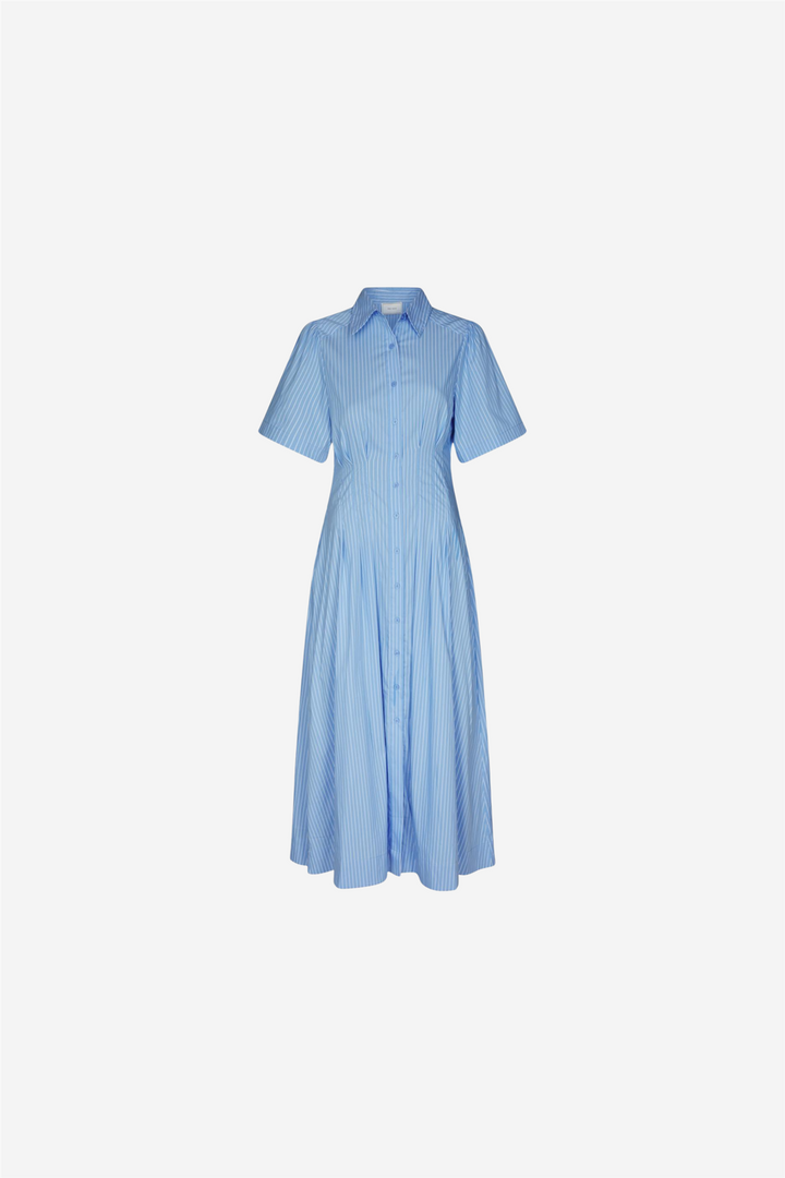 Baia Stripe Poplin Dress Light Blue