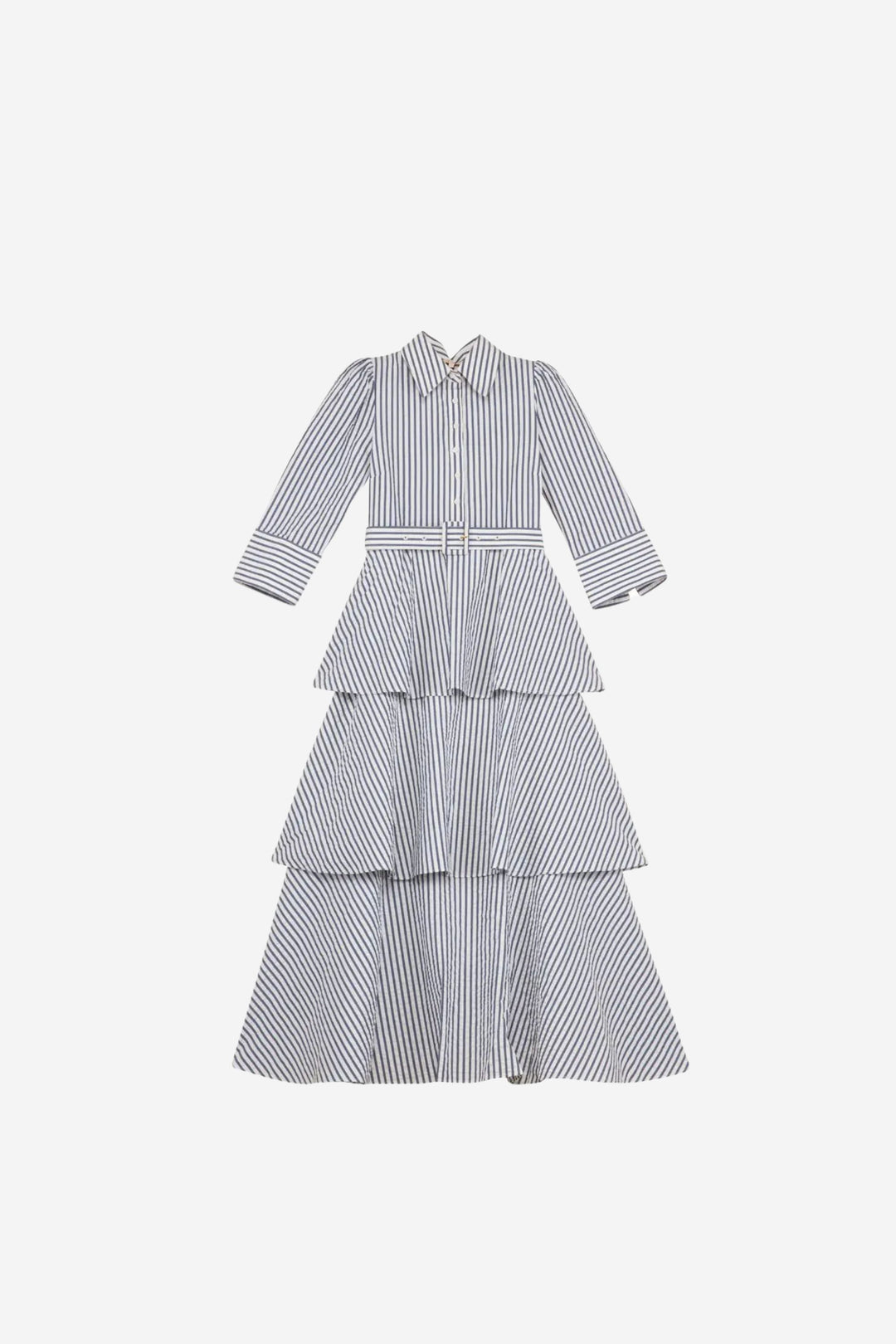 Seersucker Shirt Dress Blue Stripe